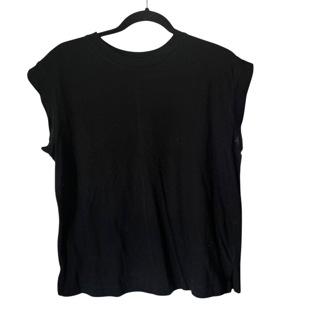 A New Day Black Sleeveless T-Shirt Small Cotton Casual Womens Top